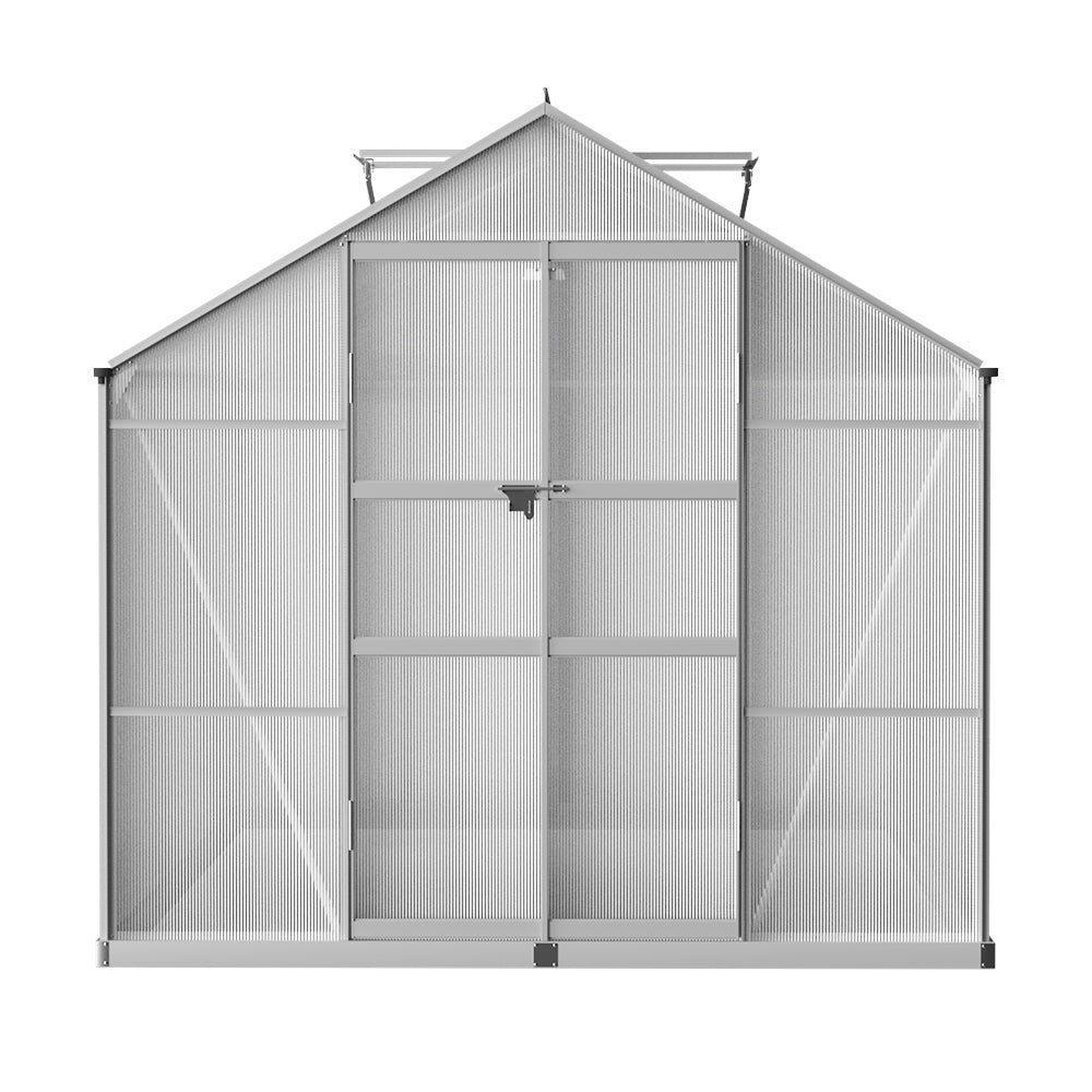 Aluminium Greenhouse Green House Garden Shed Polycarbonate 3.7x2.5M