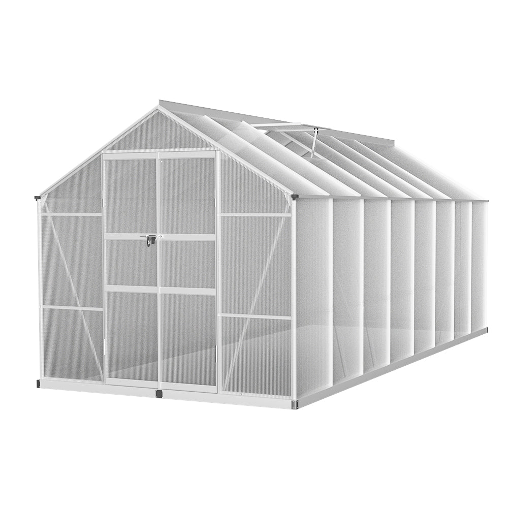 Aluminium Greenhouse Polycarbonate Green House Garden Shed 4.7x2.5M