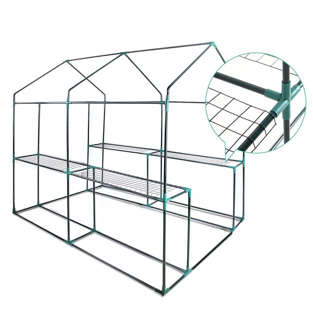 Greenhouse Garden Shed Green House 1.9X1.2M Storage Greenhouses Clear