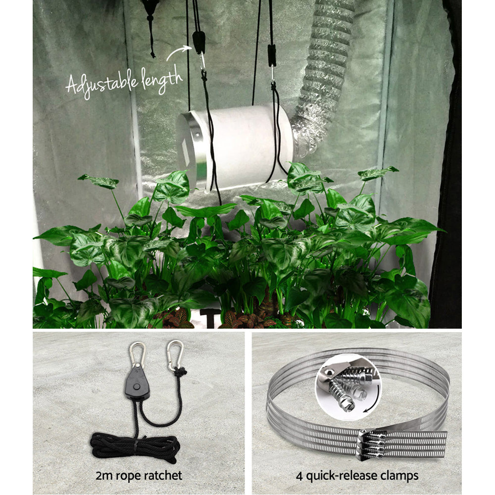 Hydroponics Grow Tent Ventilation Kit Vent Fan Carbon Filter Duct Ducting 4 inch