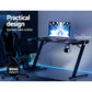 Gaming Desk Computer Desks Table Study Home Office RGB LED Light 140CM