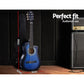 34" Inch Guitar Classical Acoustic Cutaway Wooden Ideal Kids Gift Children 1/2 Size Blue with Capo Tuner