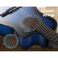 34" Inch Guitar Classical Acoustic Cutaway Wooden Ideal Kids Gift Children 1/2 Size Blue with Capo Tuner