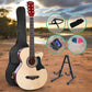 38 Inch Wooden Acoustic Guitar with Accessories set Natural Wood