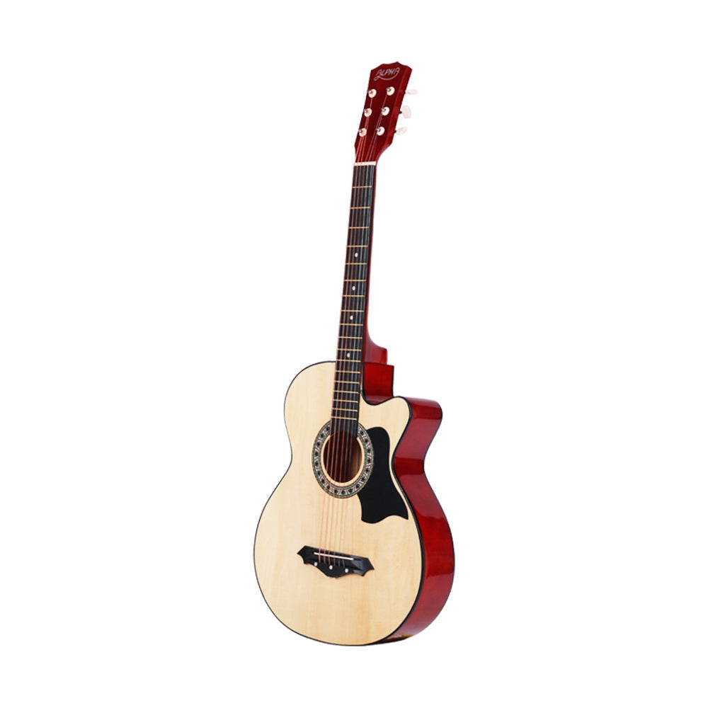 38 Inch Wooden Acoustic Guitar with Accessories set Natural Wood