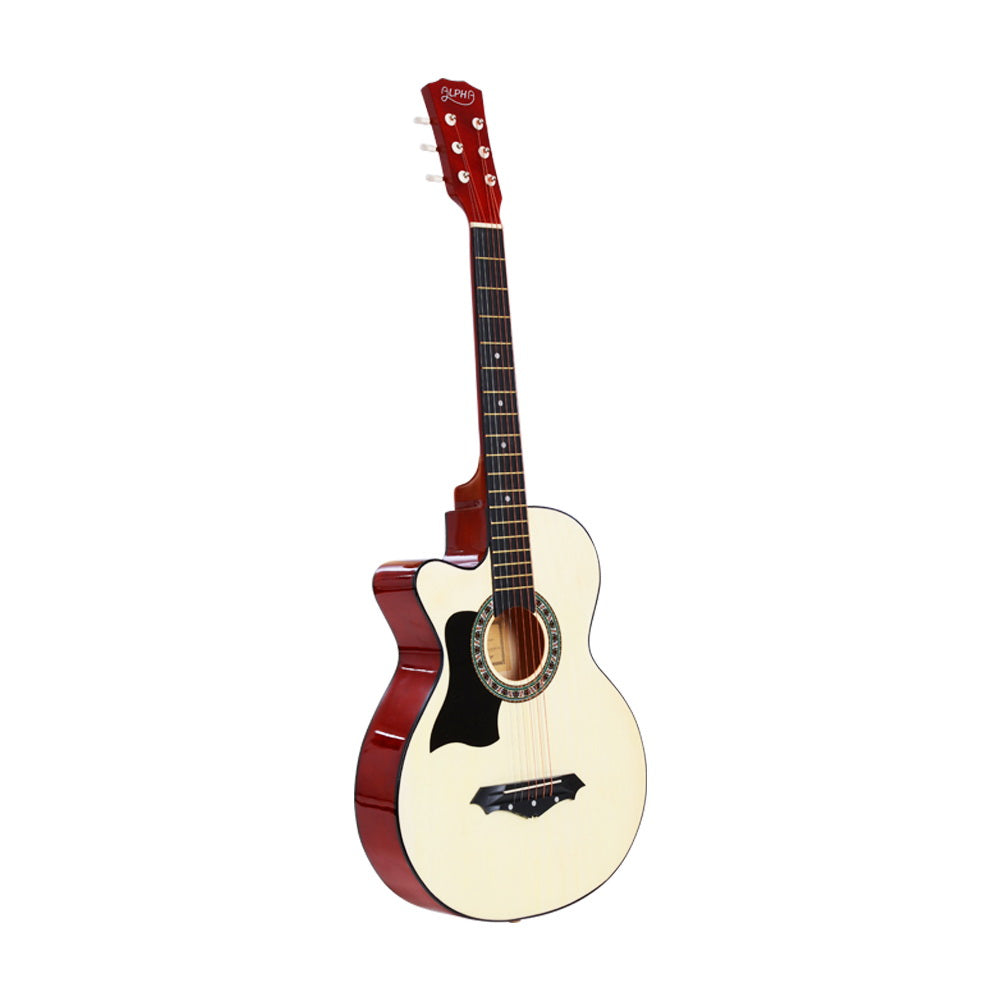 38 Inch Wooden Acoustic Guitar Left handed with Accessories set Natural Wood