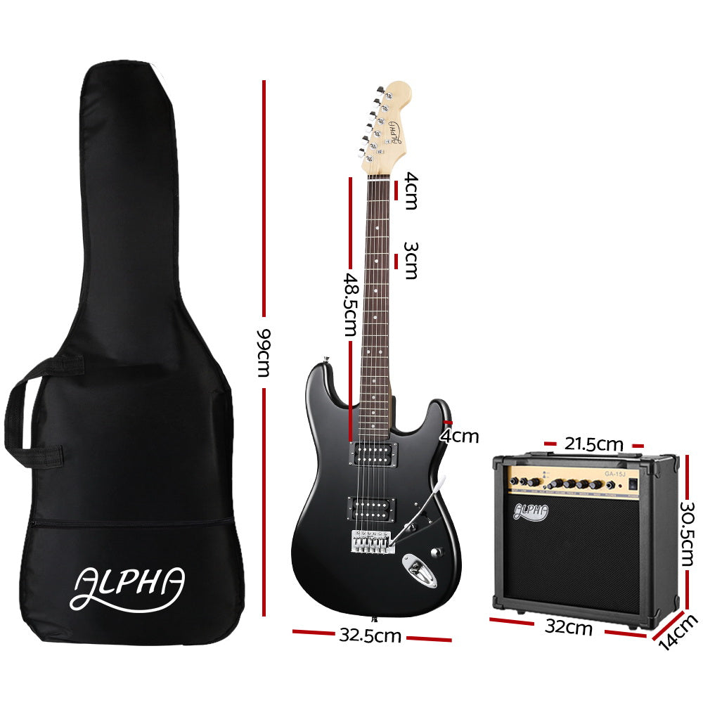 Electric Guitar And AMP Music String Instrument Rock Black Carry Bag Steel String