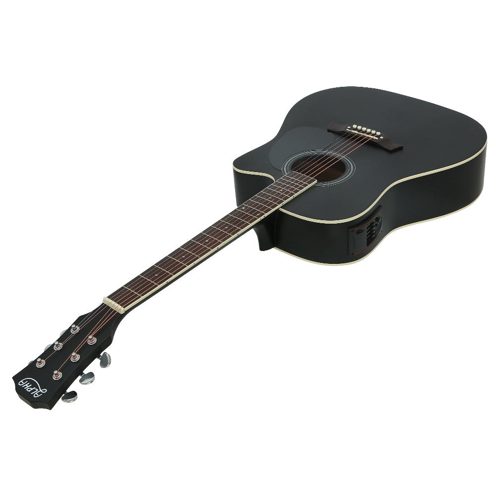 41" Inch Electric Acoustic Guitar Wooden Classical Full Size EQ Capo Black