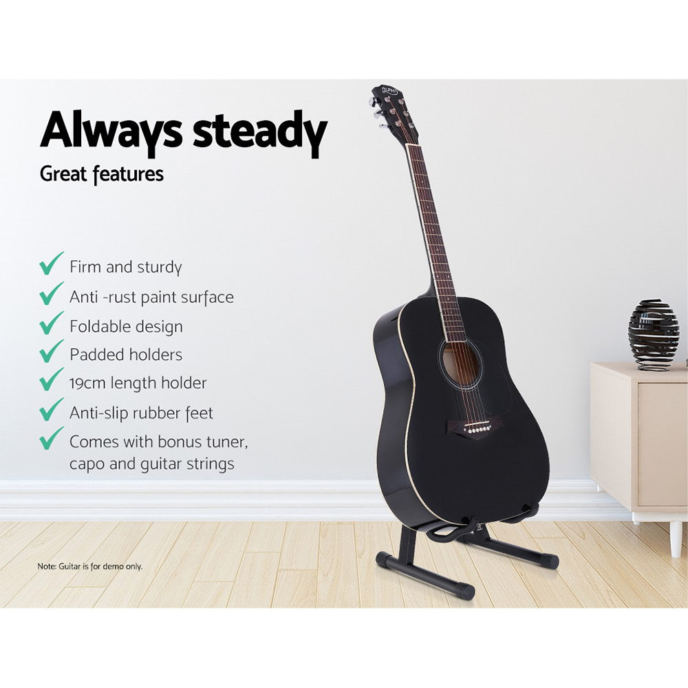 Folding Acoustic Guitar Stand Bass Floor Rack Holder Accessories Pack