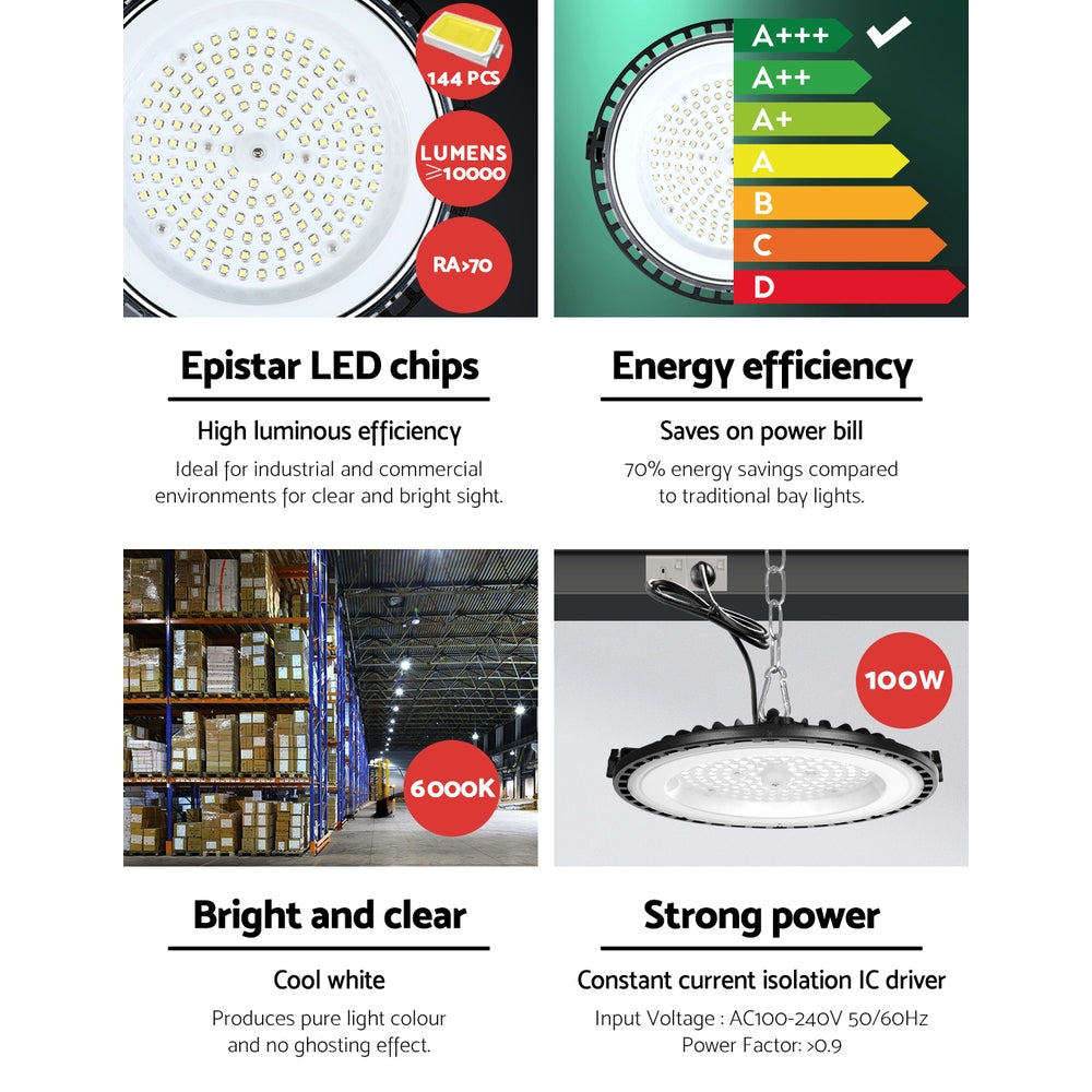 High Bay Light LED 100W Industrial Lamp Workshop Warehouse Factory Lights