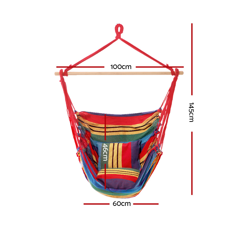 Hammock Swing Chair with Cushion - Multi-colour