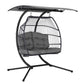 Outdoor Furniture Lounge Hanging Swing Chair Egg Hammock Stand Rattan Wicker Grey