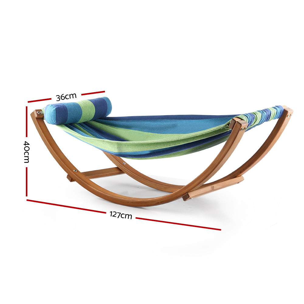 Kids Timber Hammock Bed Swing - Blue