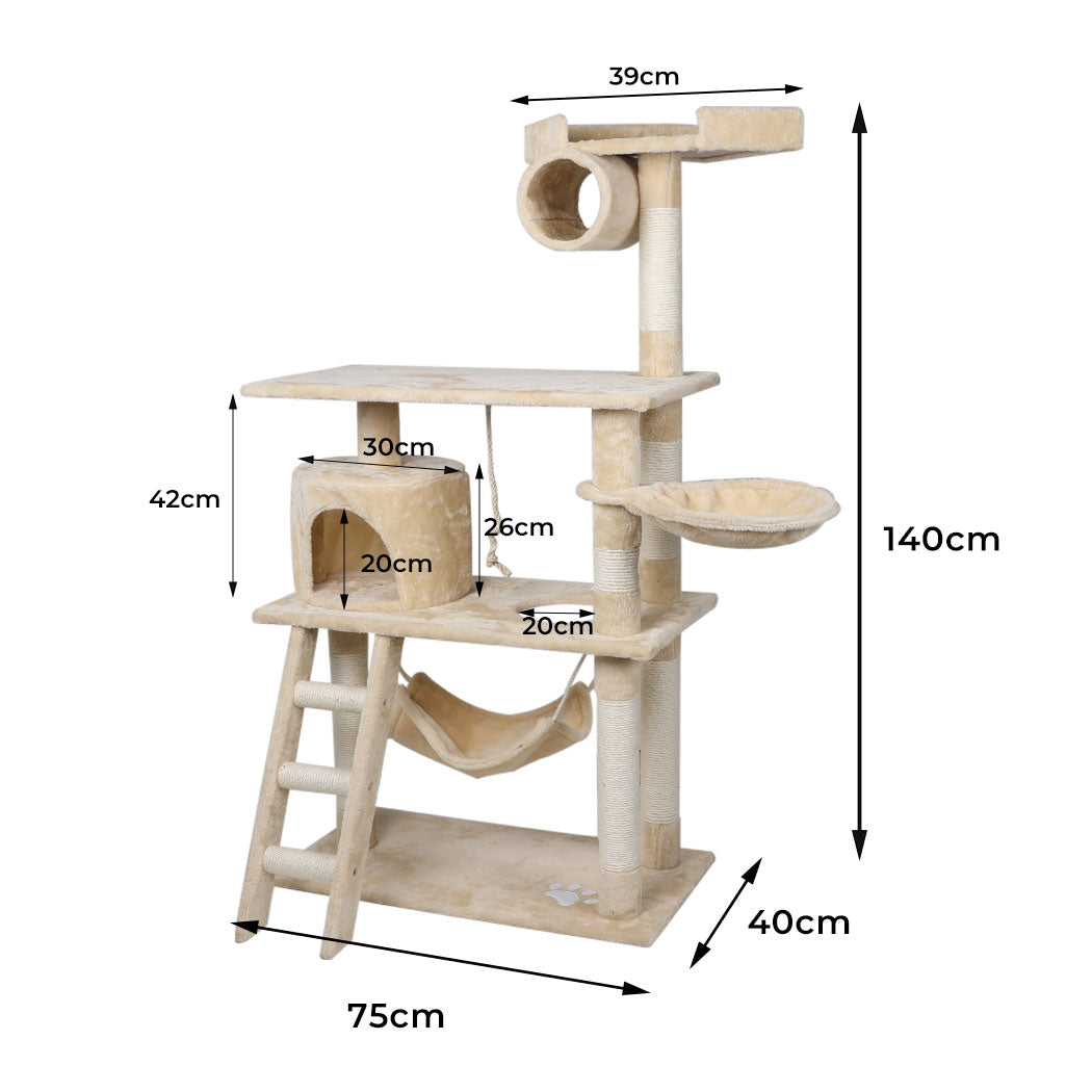 0.8-2.1M Cat Scratching Perch Post Tree Gym House Condo Furniture Scratcher