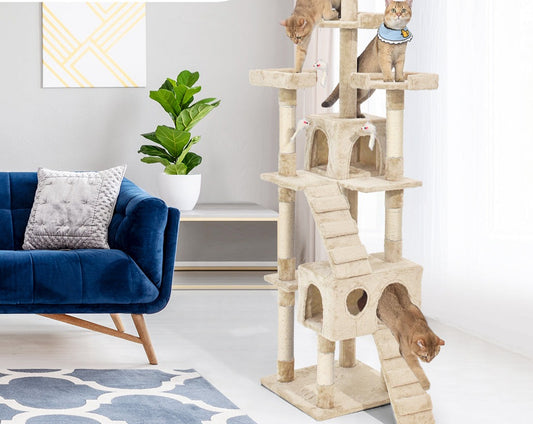 2.1M Cat Scratching Post Tree Gym House Condo Furniture Scratcher Tower