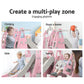 Kids Slide 170cm Extra Long Swing Basketball Hoop Toddlers PlaySet Pink