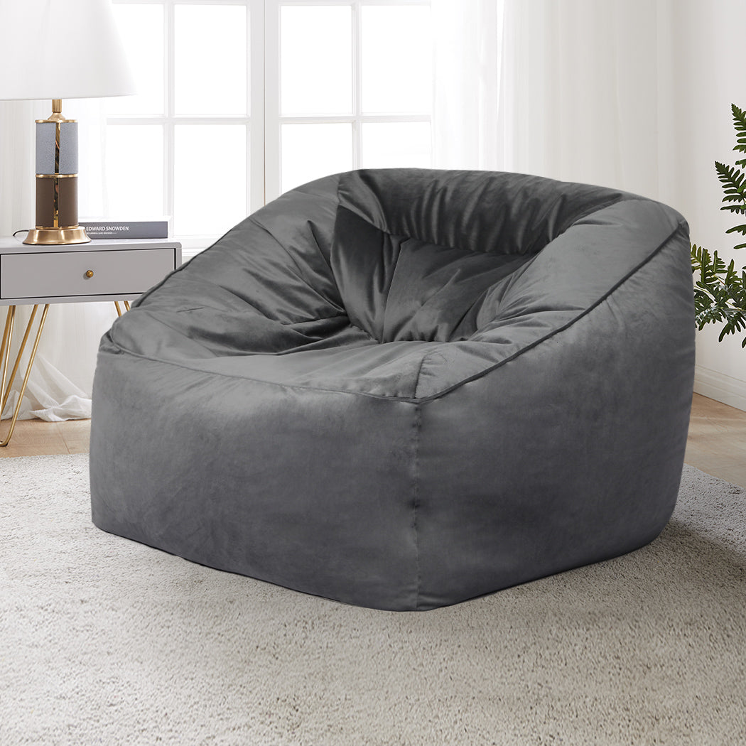 Bean Bag Chair Cover Soft Velvet Home Game Seat Lazy Sofa Cover Large