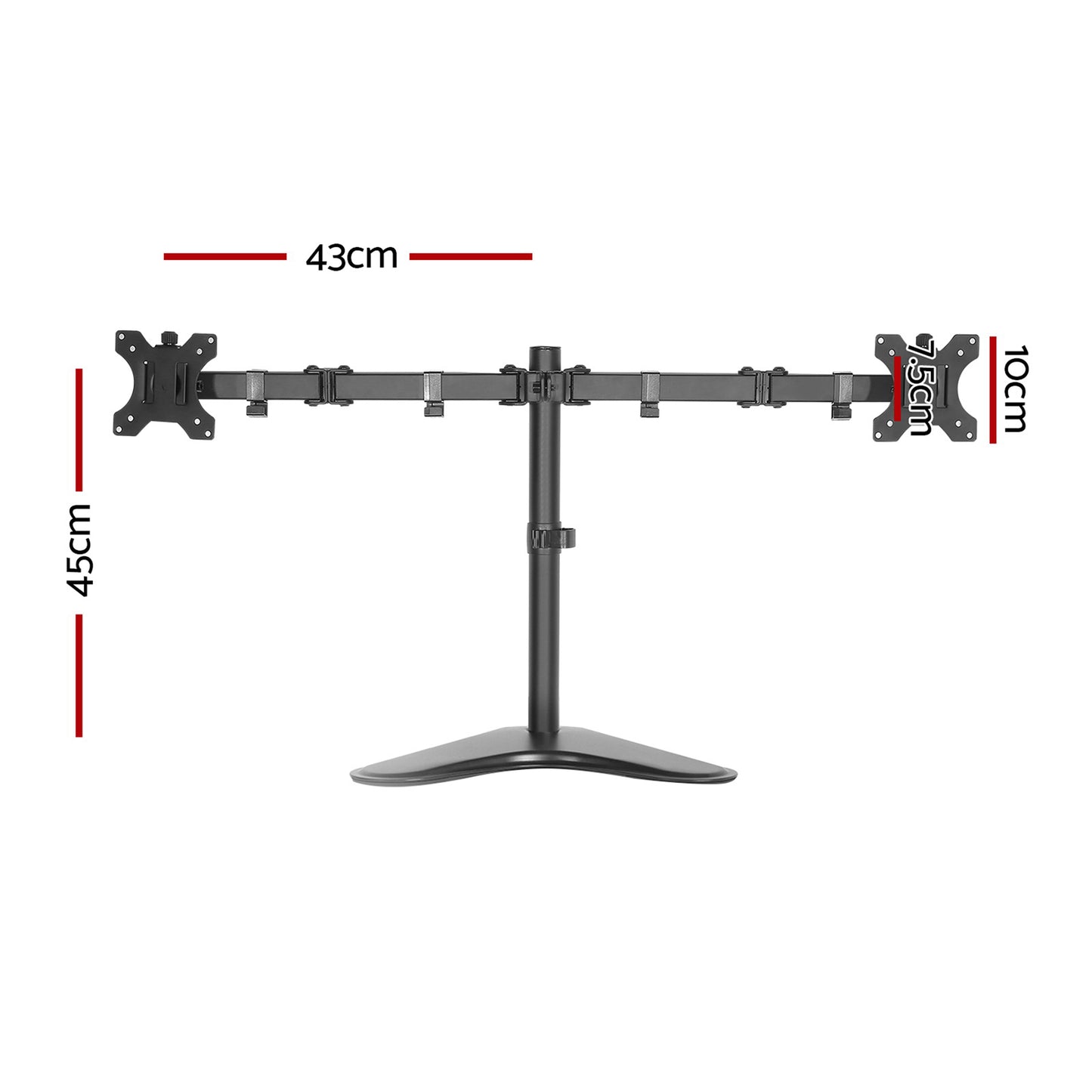 Monitor Arm Stand Dual Black