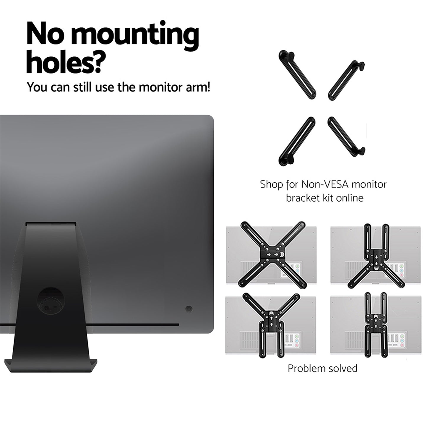 Monitor Arm Stand Dual Black