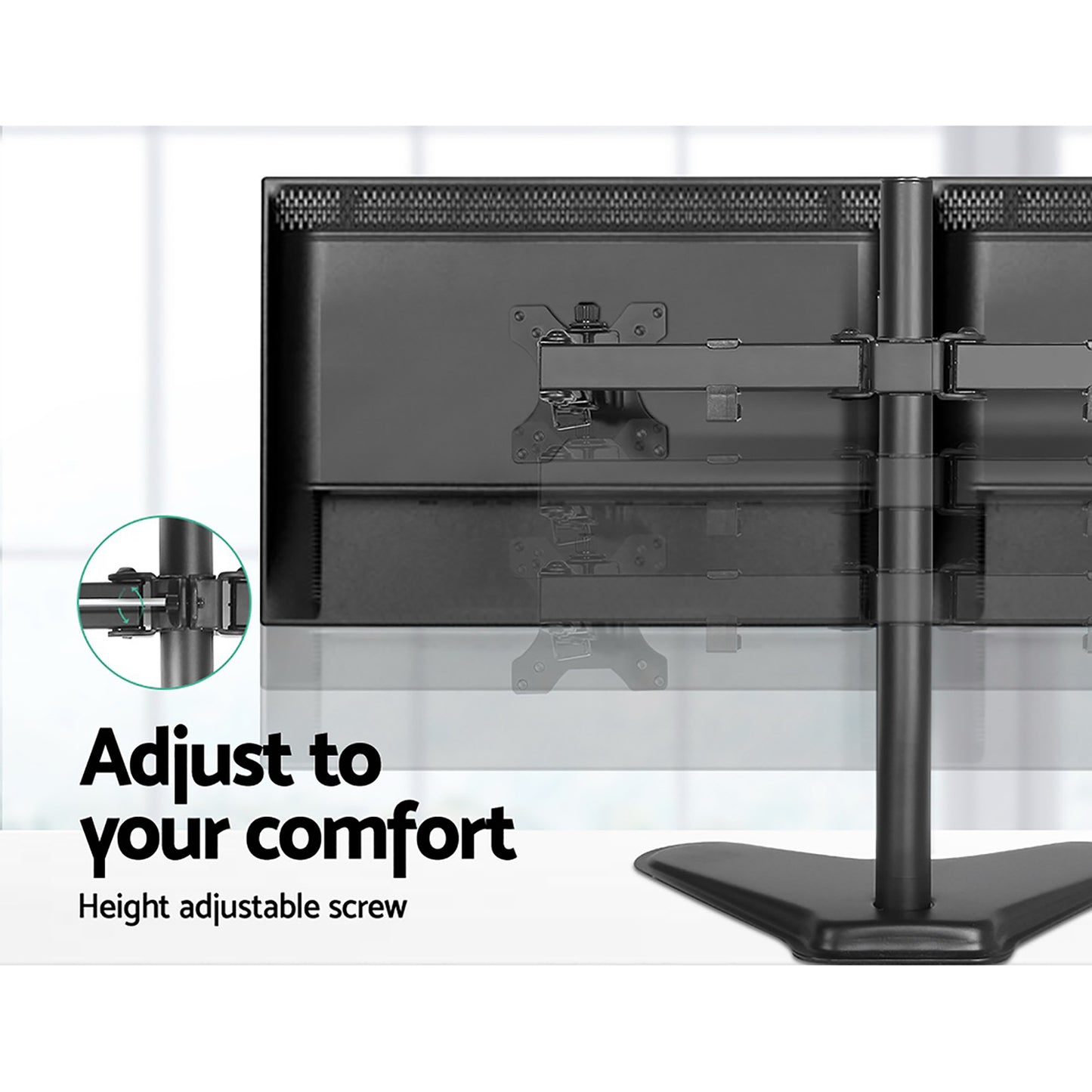 Monitor Arm Stand Dual Black