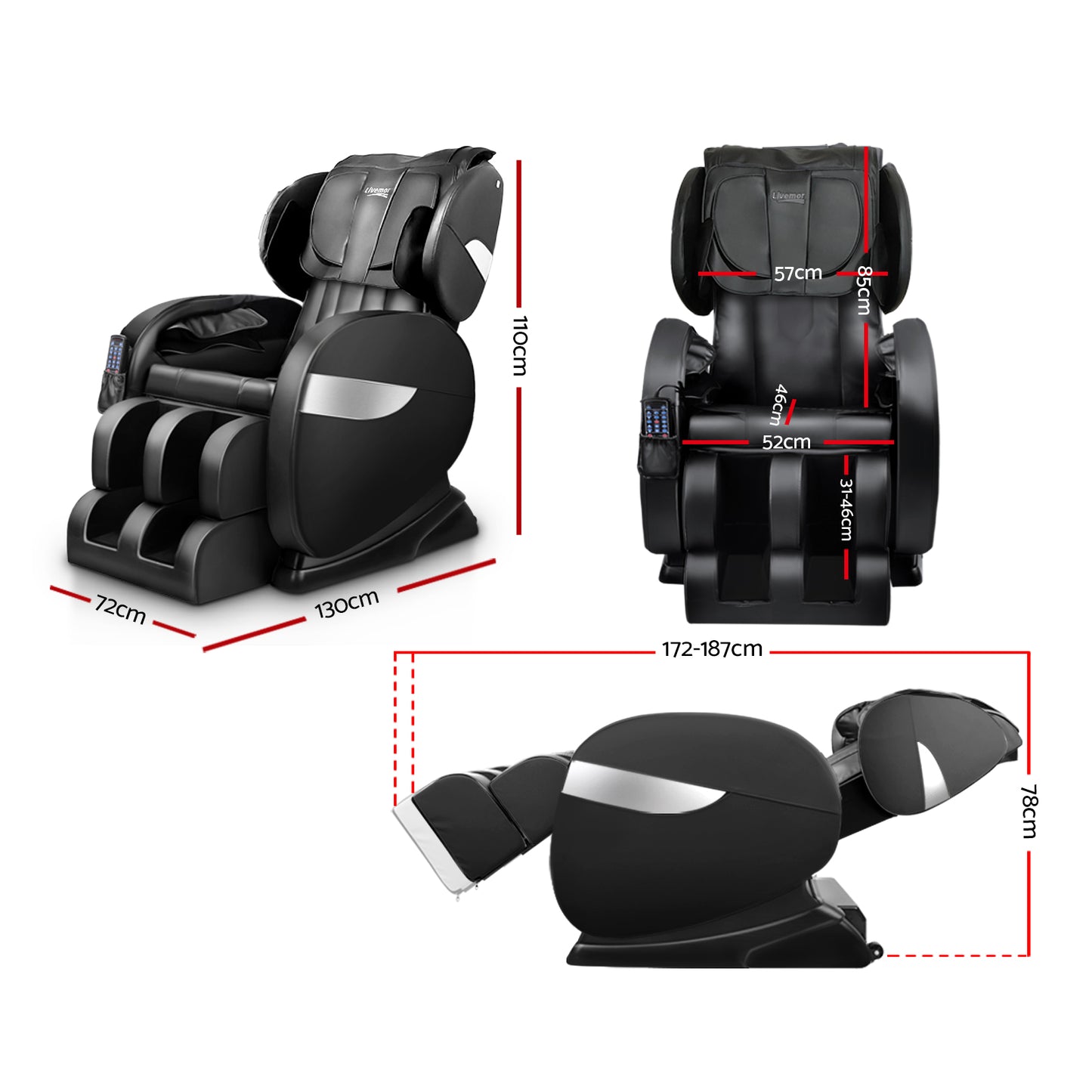 Electric Massage Chair - Black