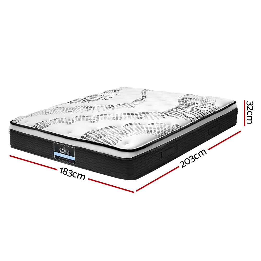 Bedding Como Euro Top Pocket Spring Mattress 32cm Thick King