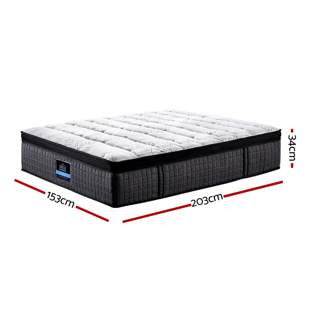 QUEEN Bed Mattress 9 Zone Pocket Spring Latex Foam Medium Firm 34cm