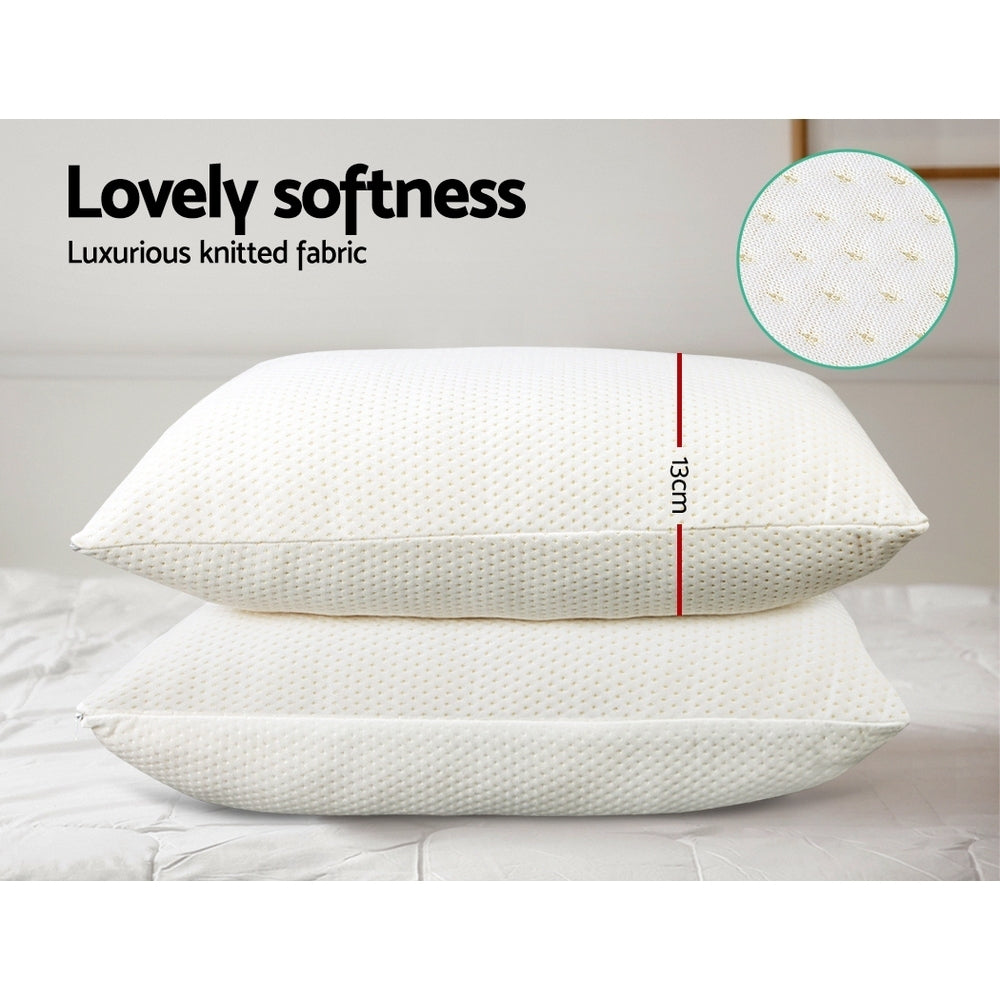 Bedding Set of 2 Visco Elastic Memory Foam Pillows