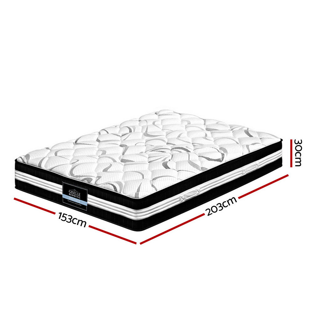 Bedding Mykonos Euro Top Pocket Spring Mattress 30cm Thick Queen