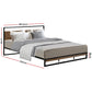 Metal Bed Frame King Size Mattress Base Platform Foundation Black Dane