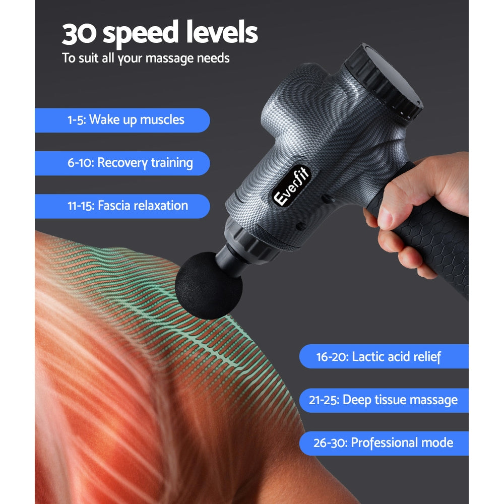 Massage Gun 6 Heads Massager Electric LCD Vibration Relief Percussion