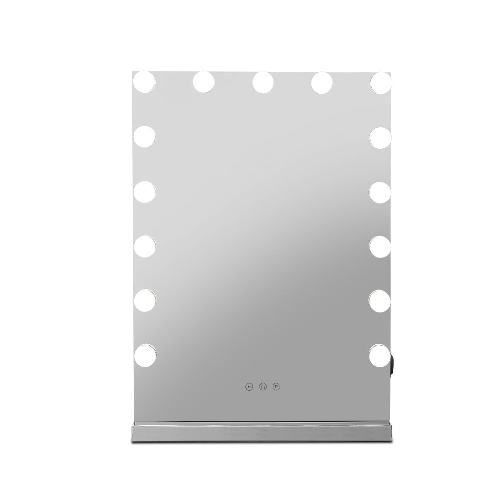 Hollywood Makeup Mirror With Light 15 LED Bulbs Lighted Frameless