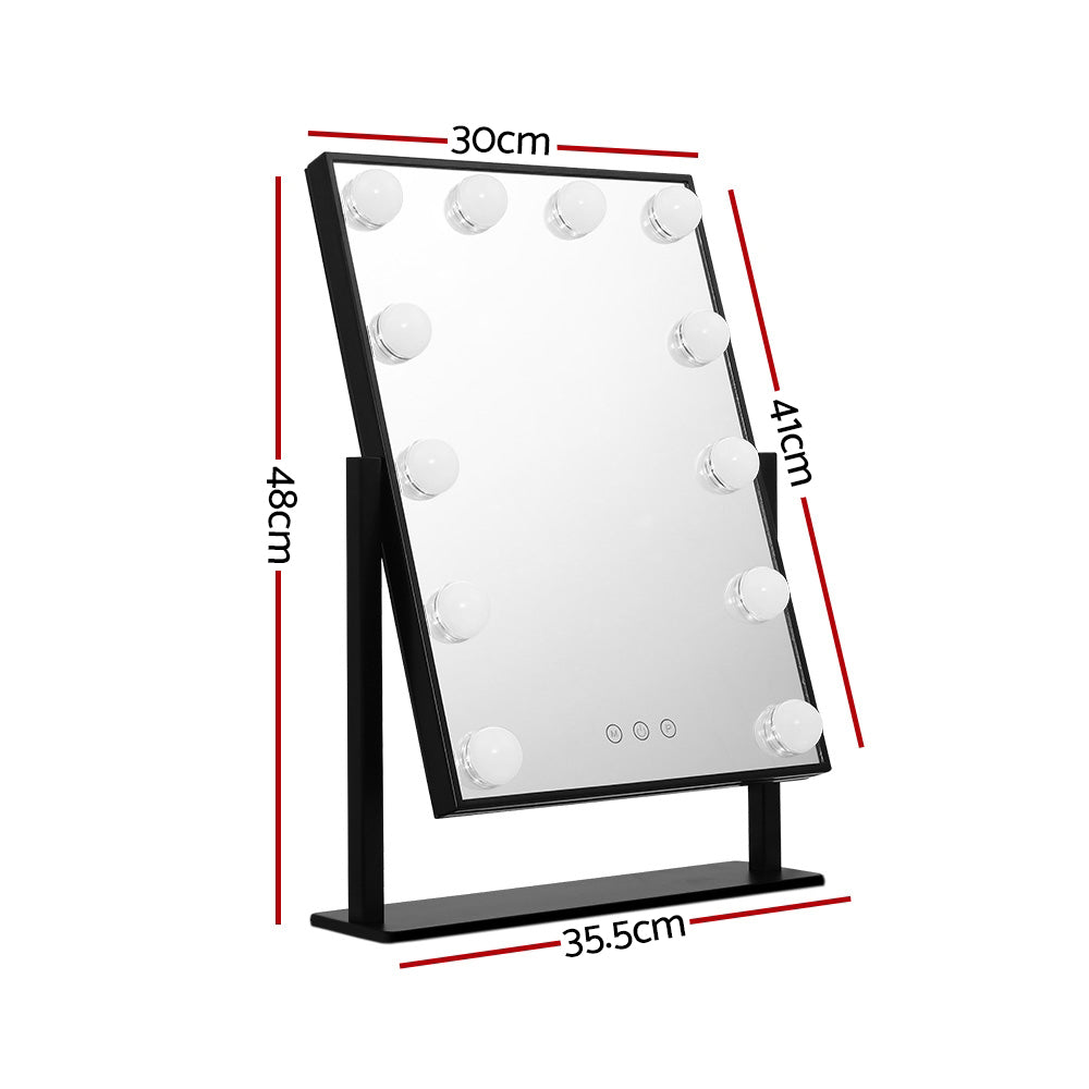 LED Standing Makeup Mirror - Black