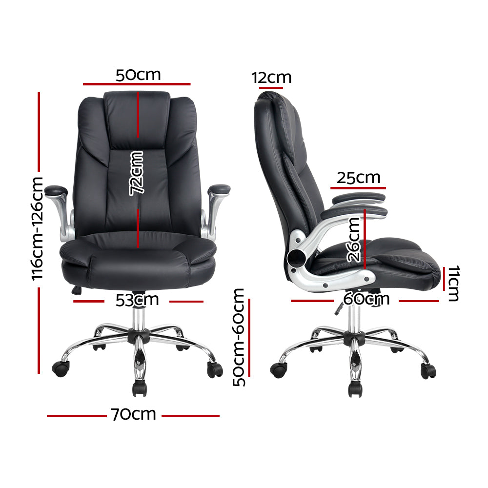 Executive Office Chair Leather Black