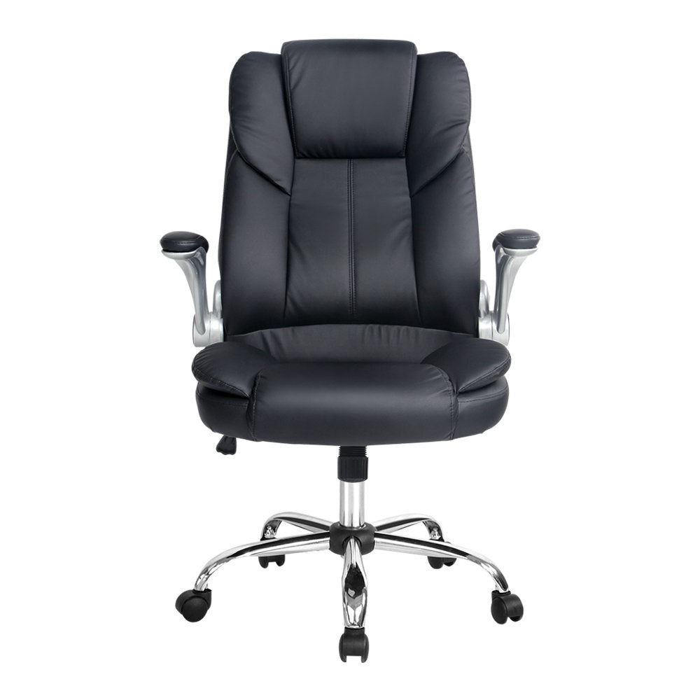 Executive Office Chair Leather Black