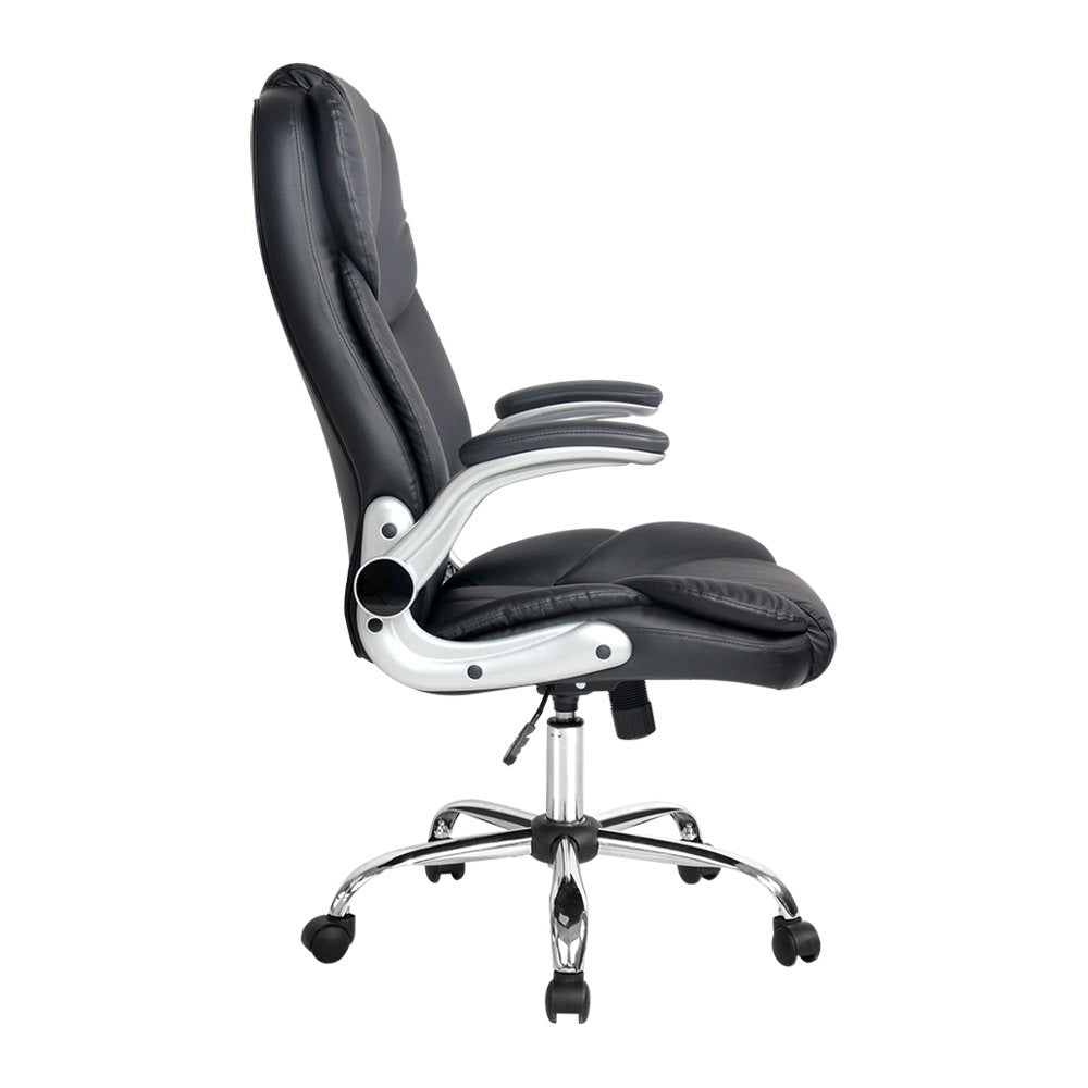 Executive Office Chair Leather Black