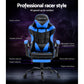 Office Chair Leather Gaming Chairs Footrest Recliner Study Work Blue