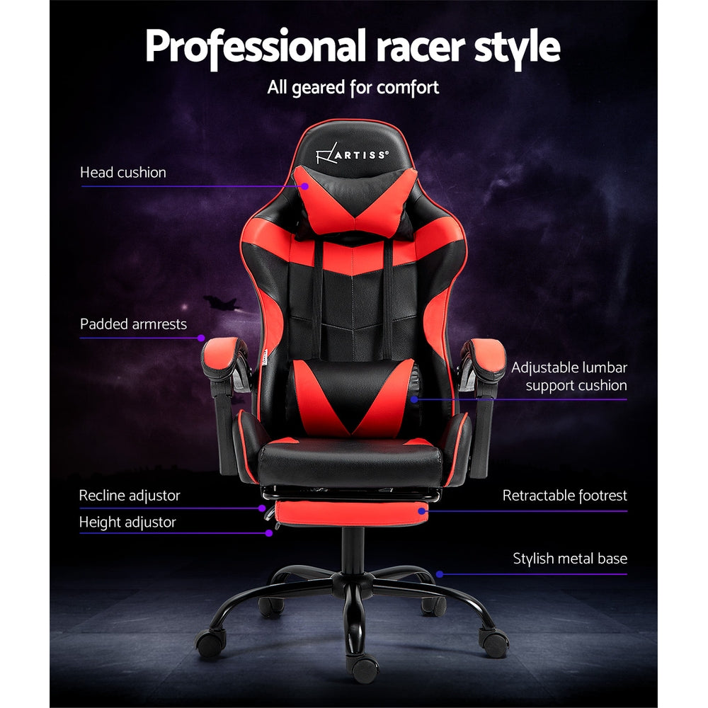 Red Racing Chair Office Chair Gaming Computer Executive Chairs Racing Seat Recliner Red ...