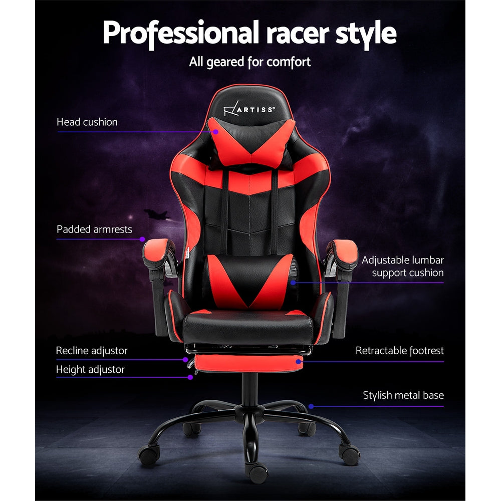 Office Chair Gaming Computer Executive Chairs Racing Seat Recliner Red