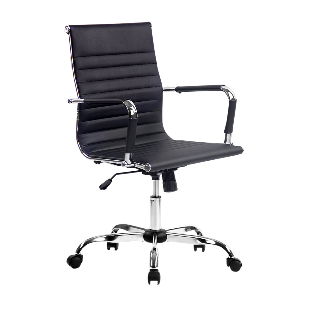 Gaming Office Chair Computer Desk Chairs Home Work Study Black Mid Back