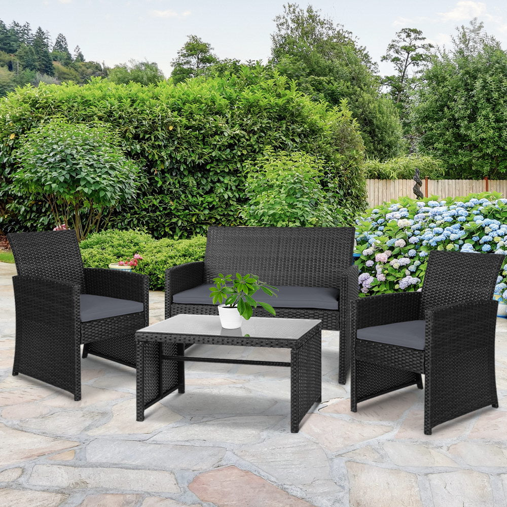 4 Piece Outdoor Wicker Set