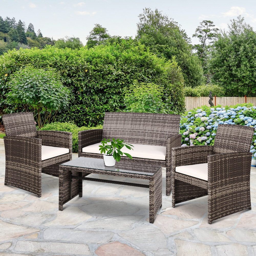 4 Piece Outdoor Wicker Set