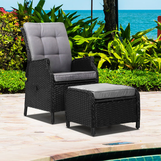 Black Wicker Recliner