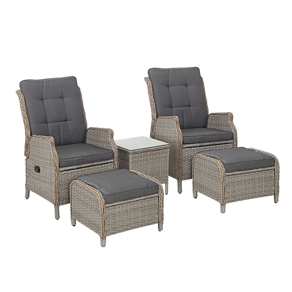 Recliner Chairs Sun lounge Outdoor Setting Patio Furniture Garden Wicker