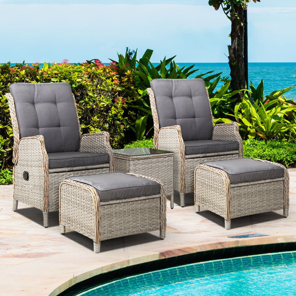 Wicker Recliner Set