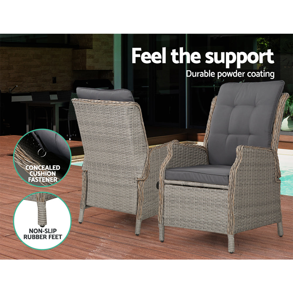 Recliner Chairs Sun lounge Outdoor Setting Patio Furniture Garden Wicker