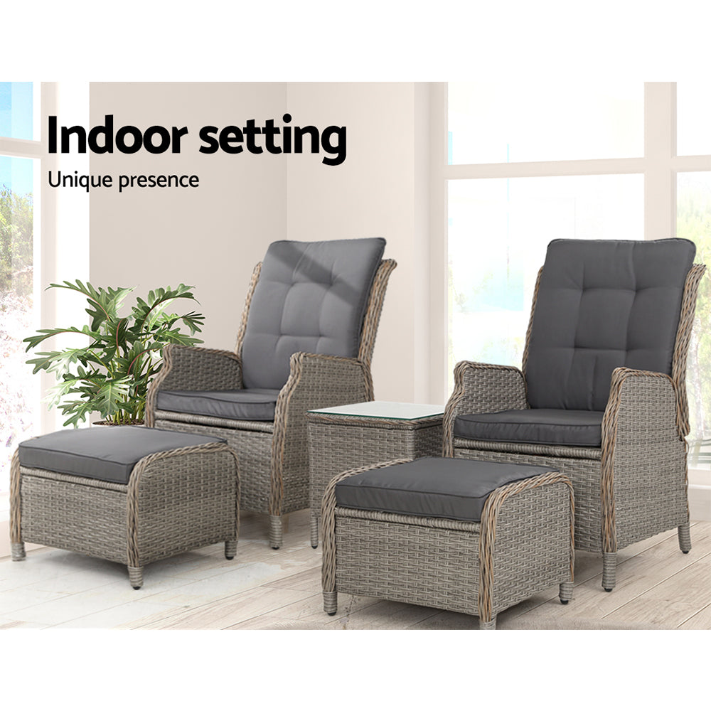 Recliner Chairs Sun lounge Outdoor Setting Patio Furniture Garden Wicker