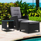 Outdoor Wicker Recliner Set