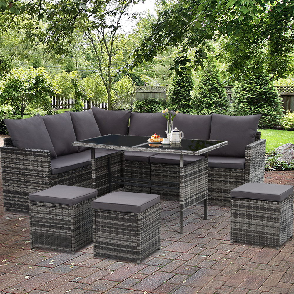 9 Seat Outdoor Dining Set