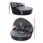 Outdoor Lounge Setting Patio Furniture Sofa Wicker Garden Rattan Set Day Bed Black